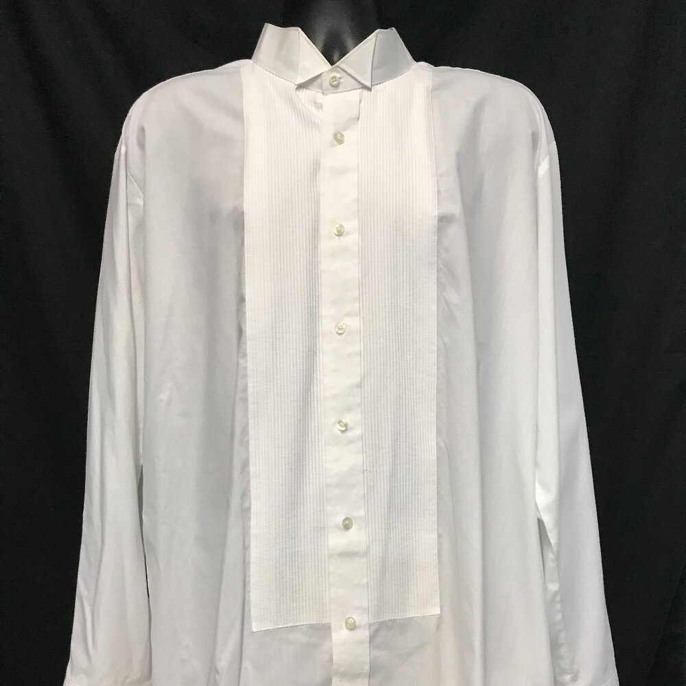 Chaplin Men's Tuxedo Traditional Dress Shirt Pleated Front & Laydown Collar